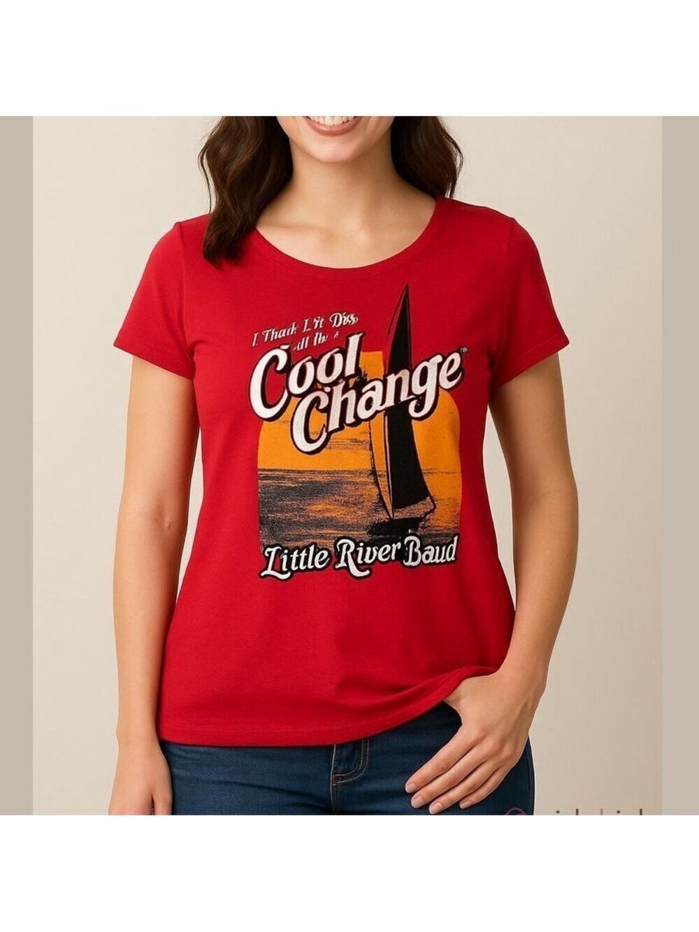 LITTLE RIVER BAND Cool Change vintage band t-shirt red short sleeve shirt medium